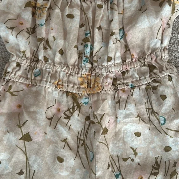 SPARTINA Audrey Linen Romper Babbie's Store Poppies Floral Puff Sleeve Romper Sm - Picture 6 of 10